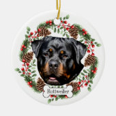 Rottweiler hond Gepersonaliseerd Huisdier Ornament (Voorkant)