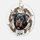 Rottweiler hond Gepersonaliseerd Huisdier Ornament (Links)