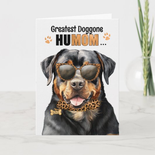 Rottweiler-hond Grootste HuMOM Moederdag Feestdagen Kaart (Voorkant)