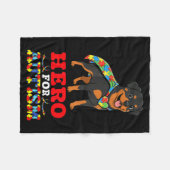 Rottweiler-hond held voor bewustwording autisme aa fleece deken (Voorkant (Horizontaal))