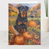 Rottweiler Hond Herfst Oogst Dankdag  Kaart (Voorkant)