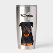 Rottweiler Hond Huisdier Monogram Hond Papa Fokker Geïsoleerde Drinkbeker (Achterkant)