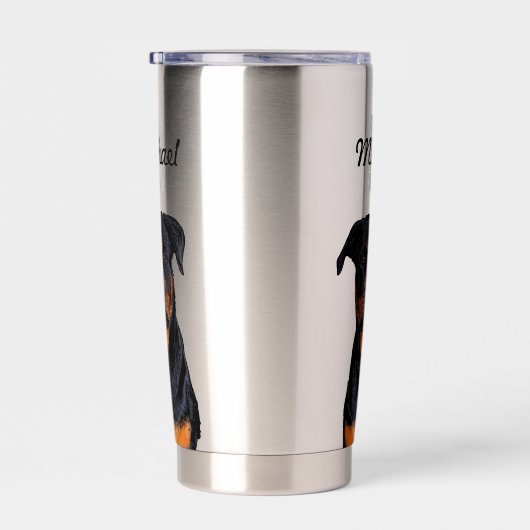 Rottweiler Hond Huisdier Monogram Hond Papa Fokker Geïsoleerde Drinkbeker (Rechts)