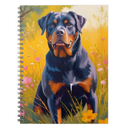 Rottweiler-hond huisdier portret schilderij aquare notitieboek