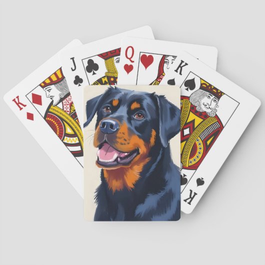 Rottweiler | Hond Huisdier Schilderij Pokerkaarten (Achterkant)
