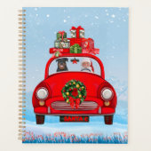 Rottweiler-hond in auto met kerstman planner (Voorkant)