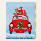 Rottweiler-hond in auto met kerstman planner (Achterkant)
