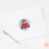 Rottweiler-hond in auto met kerstman ronde sticker (Envelop)