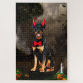 Rottweiler Hond in Halloween Kostuum Legpuzzel (Verticaal)