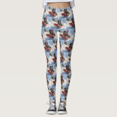 Rottweiler Hond in Sledge Laat het Sneeuw Kerstmis Leggings (Voorkant)