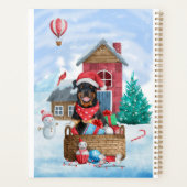 Rottweiler-hond in sneeuw Kerstmis Hondenhok Planner (Achterkant)