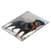 Rottweiler Hond in Sneeuw Kerstmis Notitieboek (Linkerzijde)