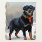 Rottweiler Hond in Sneeuw Kerstmis Planner (Voorkant)