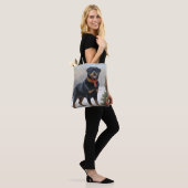 Rottweiler Hond in Sneeuw Kerstmis Tote Bag (Op model)