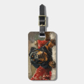 Rottweiler Hond Kerst Feestelijk Bagagelabel (Voorkant verticaal)