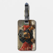 Rottweiler Hond Kerst Feestelijk Bagagelabel (Achterkant verticaal)