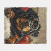 Rottweiler Hond Kerst Feestelijk Fleece Deken (Voorkant (Horizontaal))