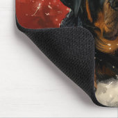 Rottweiler Hond Kerst Feestelijk Muismat (Hoek)