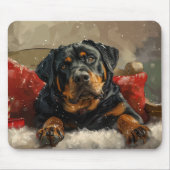 Rottweiler Hond Kerst Feestelijk Muismat (Voorkant)