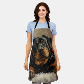 Rottweiler Hond Kerst Feestelijk Schort (Gedragen)