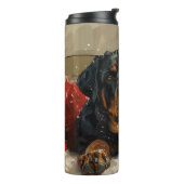 Rottweiler Hond Kerst Feestelijk Thermosbeker (Gedraaid links)