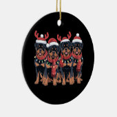 Rottweiler Hond Kerst Kerstmis Familie Papa Mam Keramisch Ornament (Rechts)