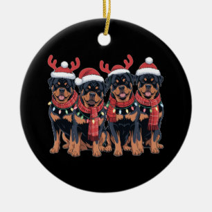 Rottweiler Hond Kerst Kerstmis Familie Papa Mam Keramisch Ornament