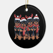 Rottweiler Hond Kerst Kerstmis Familie Papa Mam Keramisch Ornament (Links)