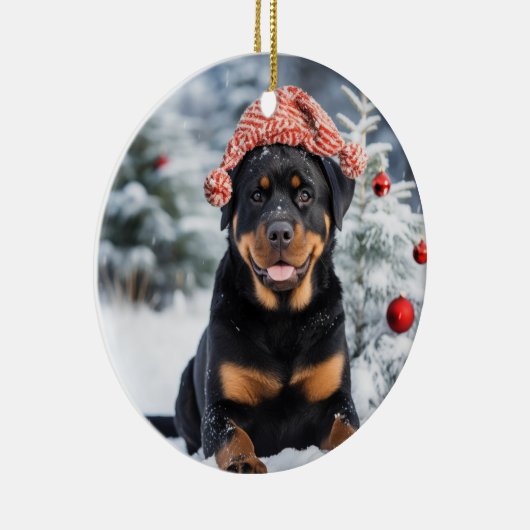 Rottweiler Hond Kerst Ornament (Rechts)