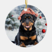 Rottweiler Hond Kerst Ornament (Voorkant)