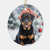 Rottweiler Hond Kerst Ornament (Links)