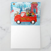 Rottweiler hond Kerstbezorgingswagen Sneeuw Kaart (Binnen)