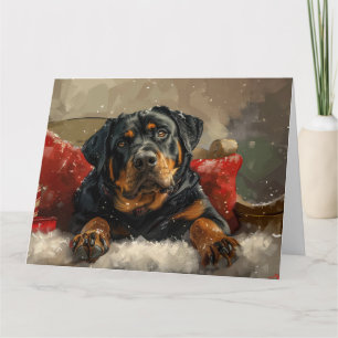 Rottweiler Hond Kerstfeest Kaart