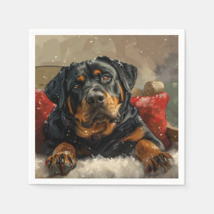 Rottweiler Hond Kerstfeest Servet