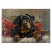Rottweiler Hond Kerstfeest Snijplank (Voorkant)