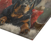 Rottweiler Hond Kerstfeest Snijplank (Hoek)