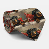 Rottweiler Hond Kerstfeest Stropdas (Opgerold)