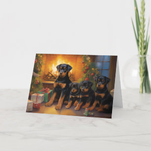 Rottweiler hond kerstkaart bedankkaart