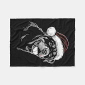 Rottweiler Hond Kerstman Hoed Kerst Kerstmis Panam Fleece Deken (Voorkant (Horizontaal))