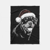 Rottweiler Hond Kerstman Hoed Kerst Kerstmis Panam Fleece Deken (Voorkant)