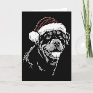Rottweiler hond kerstman hoed Kerstmis Xmas pyjama Kaart