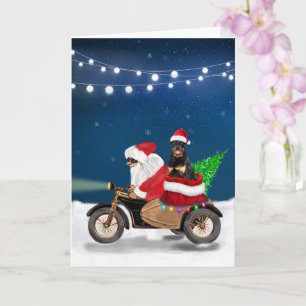 Rottweiler hond Kerstman Santa Claus   Kaart