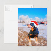 Rottweiler Hond Kerstmis Schilderij Feestdagenkaart (Voorkant / Achterkant)