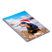 Rottweiler Hond Kerstmis Schilderij Notitieboek (Rechterzijde)