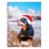 Rottweiler Hond Kerstmis Schilderij Notitieboek (Voorkant)