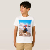 Rottweiler Hond Kerstmis Schilderij T-shirt (Voorkant volledig)