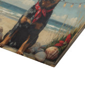 Rottweiler Hond Kerstmis Vintage Strand Snijplank (Hoek)