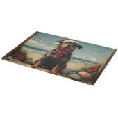 Rottweiler Hond Kerstmis Vintage Strand Snijplank (Hoek)