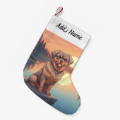 Rottweiler Hond Kleine Kerstsok (Voorkant (Hangend))