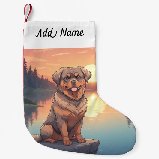 Rottweiler Hond Kleine Kerstsok (Voorkant)